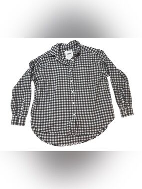 aerie Gray & White Gingham Button-Down Shirt